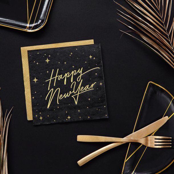 Servietter Guld 33 x 33 cm/20 Stk.