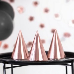 Partyhatte Rosegold/ 6 Stk.