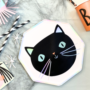 Halloween Kat Tallerken/ 21 cm. 