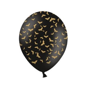 Sort Latexballon M. Flagermus (5 Stk.)