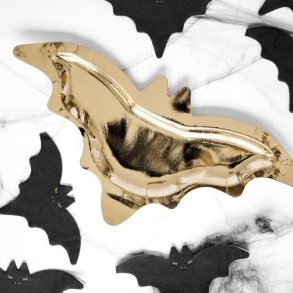 Flagermus Guld Tallerkner/ 6 Stk.