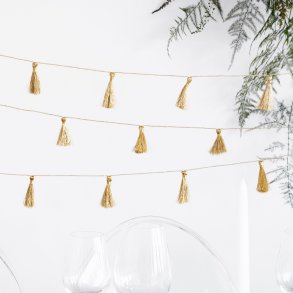 Guld Kvast Guirlande/1,9 m.