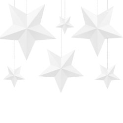 Stjerner Hvid/ 6 Stk. 