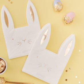 Kanin M. Guld Servietter/ 16 Stk. 