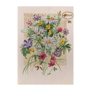 Kort med Natur Kuvert. / Buket af Vilde Blomster.