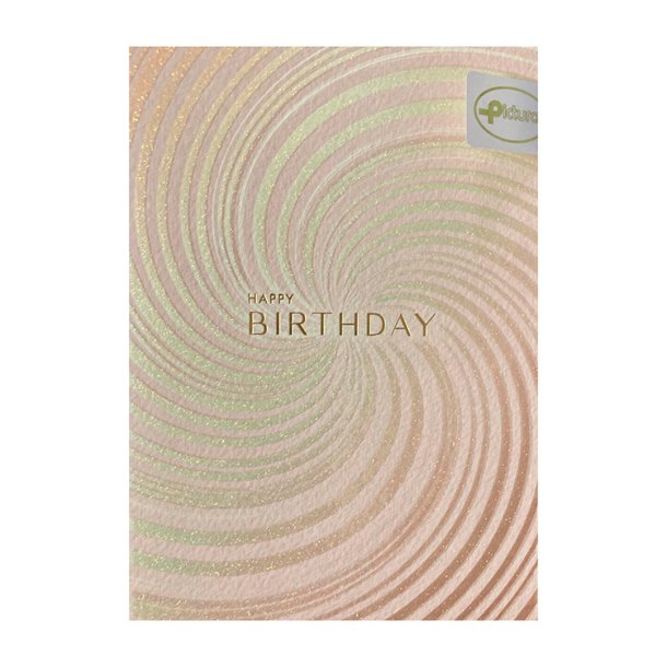 Kort med Natur Kuvert. / "HAPPY BIRTHDAY" Hvirvlende M�nster