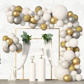 Ballonbue/Hvid-Guld-Gr Mix