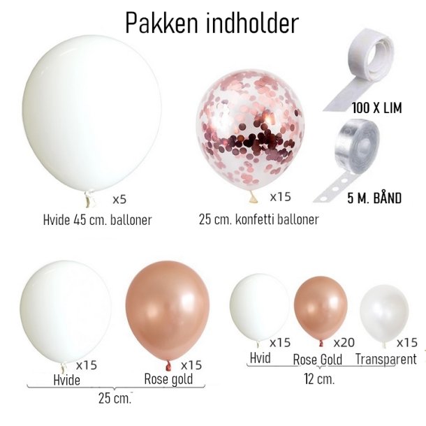 Ballonbue/Hvid-Rosegold Mix