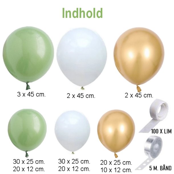 Ballonbue/Sage Grn Hvid Mix