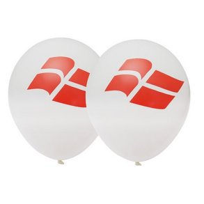 Dannebrog Latexballoner 25 cm. / 6 Stk.