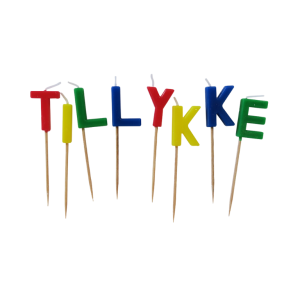 Kagelys 'TILLYKKE'  