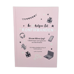 Falk &amp; Bille Gstebog Konfirmation - Rosa m/ Grafik