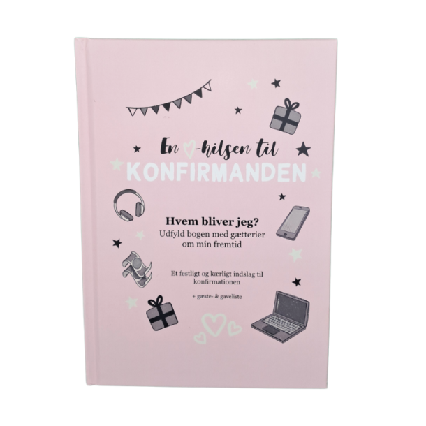 Falk &amp; Bille Gstebog Konfirmation - Rosa m/ Grafik