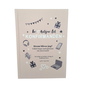 Falk & Bille Gstebog Konfirmation - Beige m/ Grafik