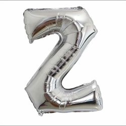 Foliebogstaver A-Z 102 cm./ Slv