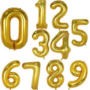 Folie Tal 0-9 102 cm. / Guld
