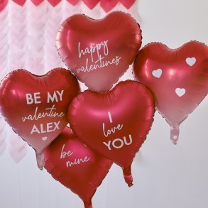 Ballonkit Hjerter M. Personlig Tekst