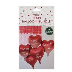 Ballonkit Hjerter M. Personlig Tekst