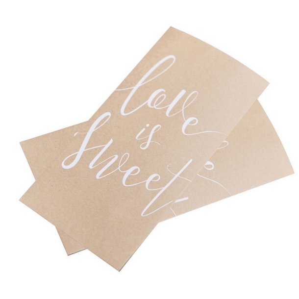 Papirposer 'Love Is Sweet' / 20 Stk. 