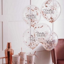 'Team Bride' Konfettiballoner/ 5 Stk. 