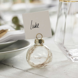 Glaskugle Bordkortholder/ 6 Stk. 