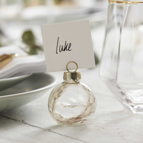 Glaskugle Bordkortholder/ 6 Stk. 