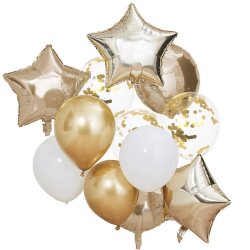 Guld Ballon Buket 12 Stk. Mix
