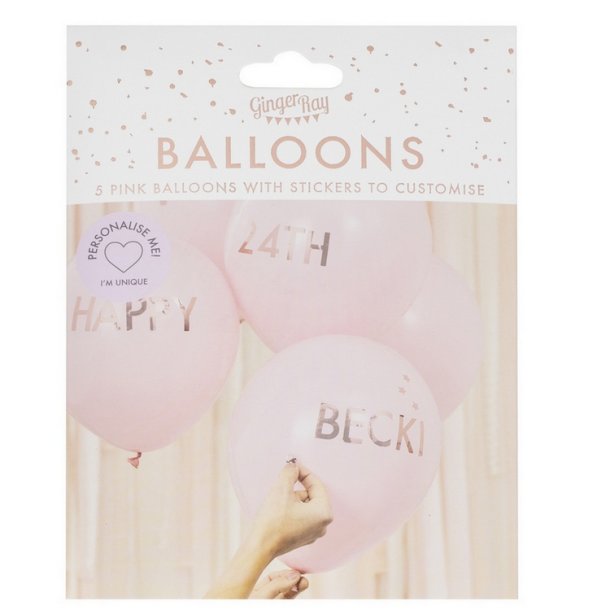 D.I.Y Personlig Tekst Balloner/ 5 Stk. 
