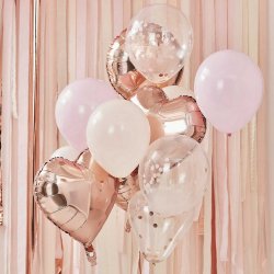 Rosegold Ballon Buket 12 Stk. Mix