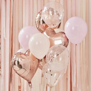 Rosegold Ballon Buket 12 Stk. Mix