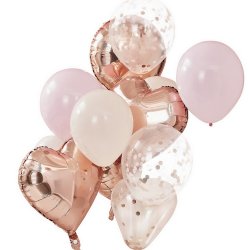 Rosegold Ballon Buket 12 Stk. Mix