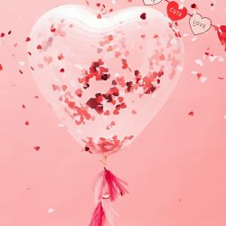 Gigant Hjerte Konfetti Ballon
