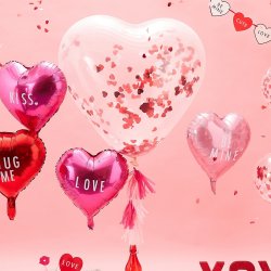Gigant Hjerte Konfetti Ballon