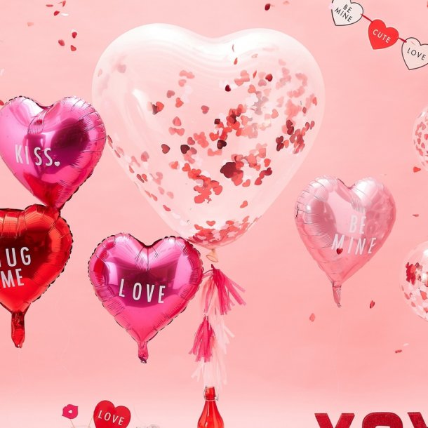 Gigant Hjerte Konfetti Ballon