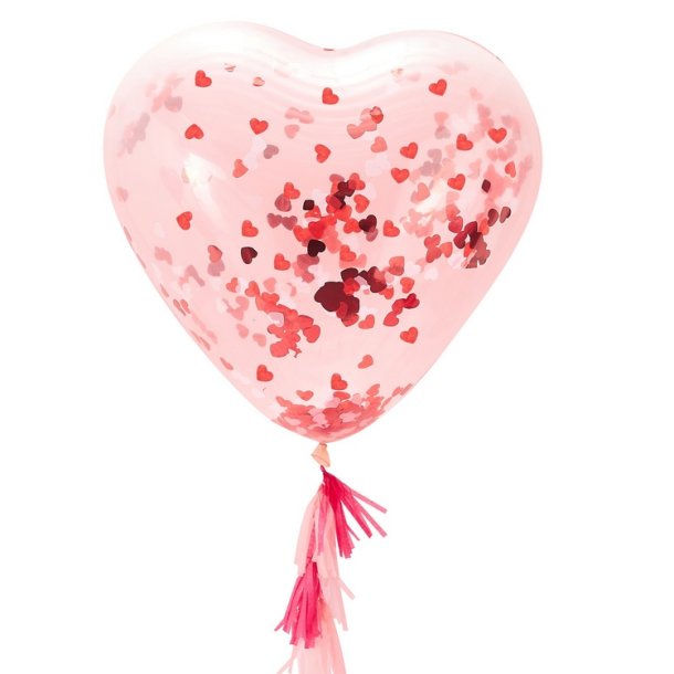 Gigant Hjerte Konfetti Ballon