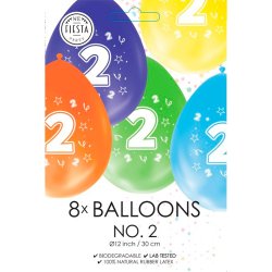 Latex Ballon Mix Farver "2" / 8 stk. 30 cm.