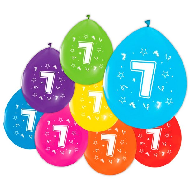 Latex Ballon Mix Farver "7" / 8 stk. 30 cm.