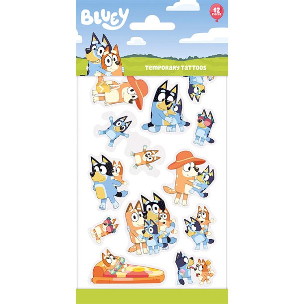 Falske Tatoveringer m. Bluey / 12 stk. 
