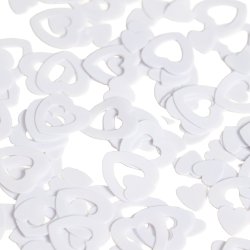 Hjerte Konfetti - 2 str. Hjerter 14 gr. / Hvid