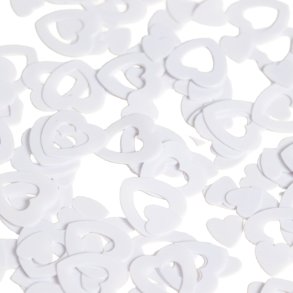 Hjerte Konfetti - 2 str. Hjerter 14 gr. / Hvid