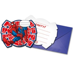 Spiderman Indbydelser / 6 stk. 