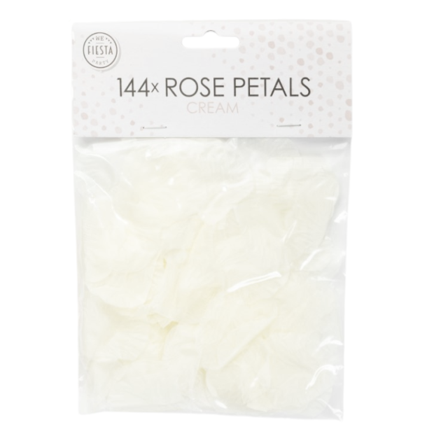 Kunstige Rosenblade 144 stk. / Creme