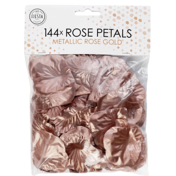 Kunstige Rosenblade 144 stk. / Rosegold Metallic