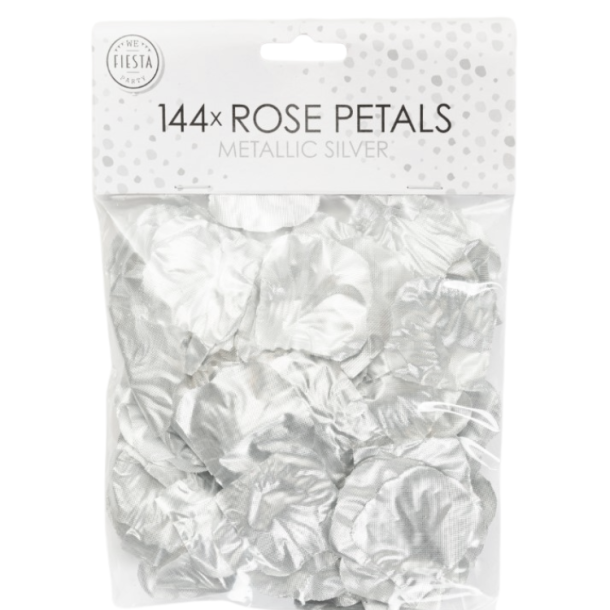 Kunstige Rosenblade 144 stk. / Slv Metallic