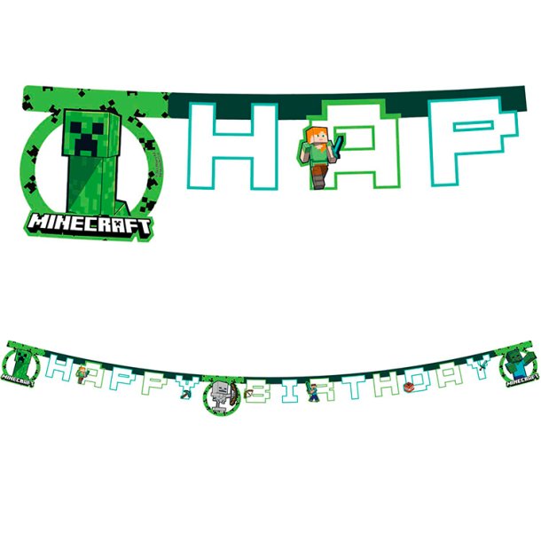 Minecraft HAPPY BIRTHDAY banner