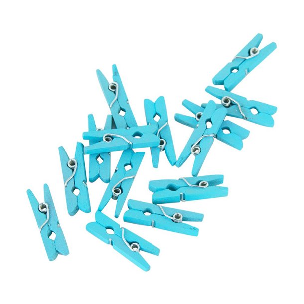 Mini Klemmer - 24 stk. / Lysebl