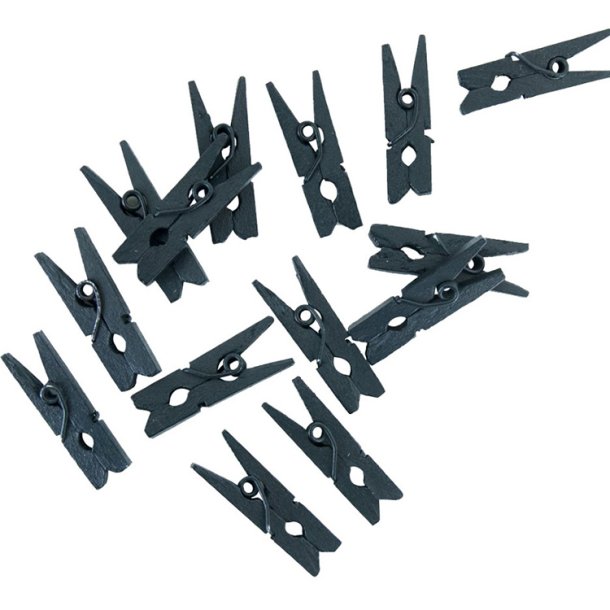 Mini Klemmer - 24 stk. / Sort