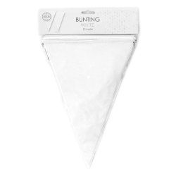 Vimpelbanner Hvid 10 m. / Stor