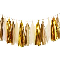 Tassel Guirlande 4 meter- Guld/Camel/Rhvid