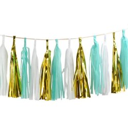 Tassel Guirlande 4 meter- Guld/Mint/Hvid